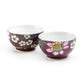 Peacock Lotus Garden Plum Blossom Fine Porcelain Tidbit Bowls Set of 2