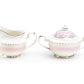 Pink Stripe with Gold Dots Fine Porcelain Sugar & Creamer Set