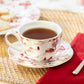 Red Village Fine Porcelain Tea Cup and Saucer