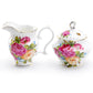 Sandra's Rose with Butterflies Bone China Sugar & Creamer Set
