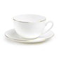 Gold Rim Blanc Bone China Cup and Saucer