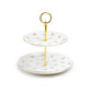 Satin Shelley Rose Bud Fine Porcelain 2-Tier Server