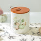 Potter's Studio Fall Pumpkin Fine Porcelain Canister with Walnut Color Bamboo Lid