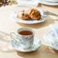 Blue Rose Octagonal Fine Porcelain Cup and Saucer