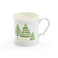 Grace Teaware Classic Christmas Green Pine Trees Porcelain Coffee Mug 13 ounce