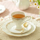 White Gold Scallop Fine Porcelain Dessert/Dinner Plate