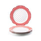 Red Josephine Stripes and Dots Fine Porcelain Dessert/Dinner Plate