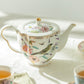 Spring Flowers with Hummingbird Fine Porcelain Fluted Cups Tea Set