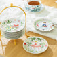 12 Days of Christmas Fine Porcelain Appetizer Plate Set - Metal Rack Version