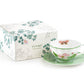 Apple Blossom Lattice Bone China Tea Cup and Saucer with Gift Box