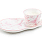 Pink Botanical Bird Fine Porcelain Tea Snack Set
