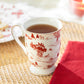 Red Village Fine Porcelain Footed Mug