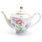 Grace Teaware Pink Flower Garden Fine Porcelain Teapot