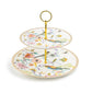 Spring Flowers with Hummingbird Fine Porcelain 2-Tier Server
