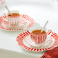 Silver Plated Demi Spoon with Stripe Handle Set of 4