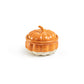 Orange Pumpkin Figural Reactive Glazed Bowl with Lid