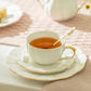White Gold Scallop Fine Porcelain Dessert/Dinner Plate