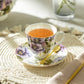 Purple Pansy Bone China 11-Piece Tea Set