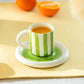 Citrus Stripe 4oz Demitasse Cup and Saucer