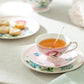 7.5" Pink Flower Garden Fine Porcelain Dessert Plate