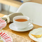 Gold Rim Blanc Bone China Cup and Saucer