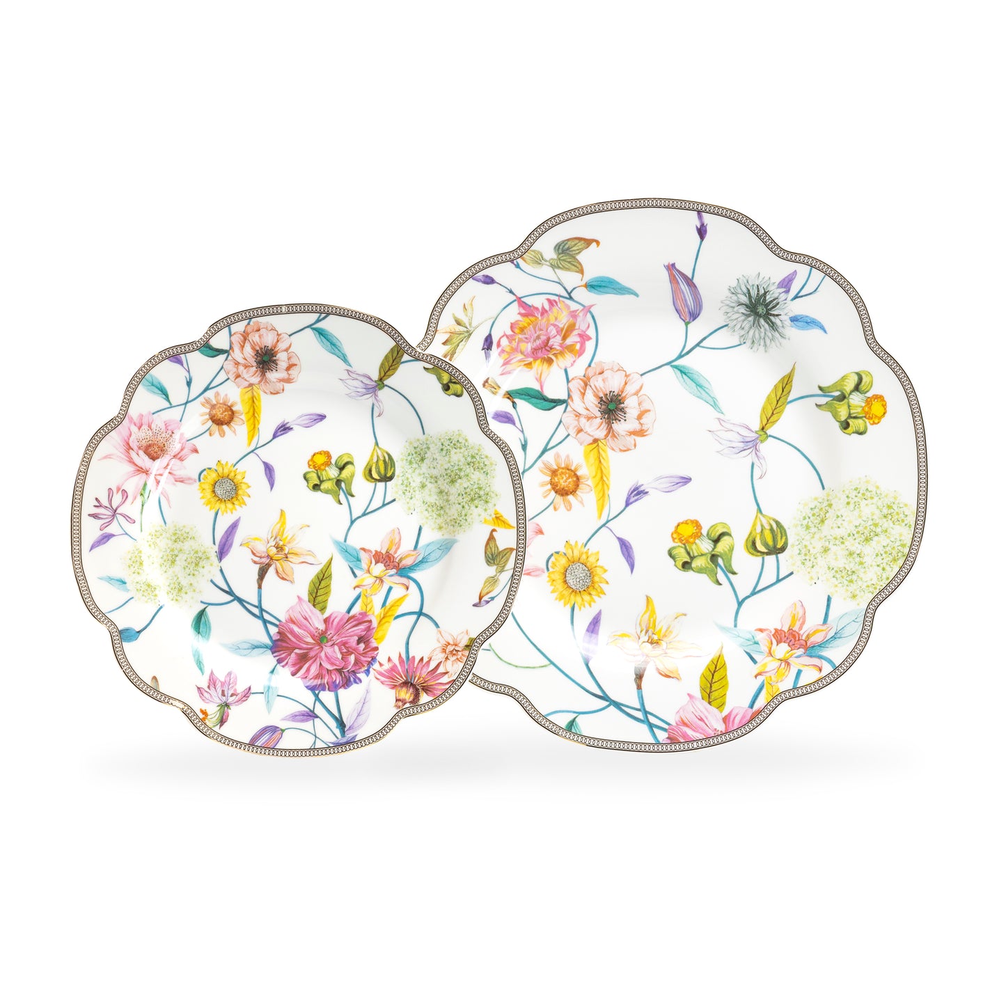 Spring Flowers with Hummingbird Fine Porcelain Tea Set