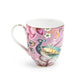 Peacock Lotus Garden Pink Fine Porcelain Mug