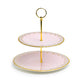 Pink Floral Toile Fine Porcelain 2-Tier Server