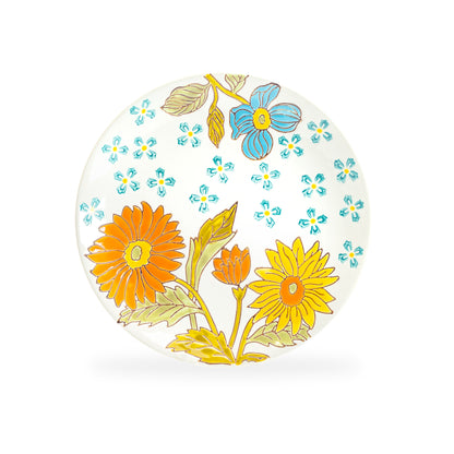 Dutch Wax 8" Daisy Hand Crafted and Painted Dessert / Salad Plate