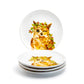 Potter's Studio 8.5" Fall Happy Owl Salad / Dessert Plate set of 4