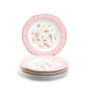 Grace Teaware Pink Corn Flowers with Pink Rim Fine Porcelain Dessert Salad Plate set of 4