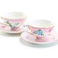 Pink Flower Garden Fine Porcelain Cup and Saucer Sets