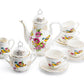 Grace Teaware Floral Bird Fine Porcelain 11-Piece Children's Tea Set