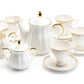 White Gold Lace Fine Porcelain Tea Set