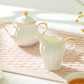 White Gold Lace Fine Porcelain Tea Set