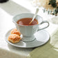 Grace Teaware Ivory Grace Reactive Off White Fine Porcelain Cup and Saucer
