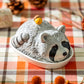 Raccoon with Acorn Butter Dish