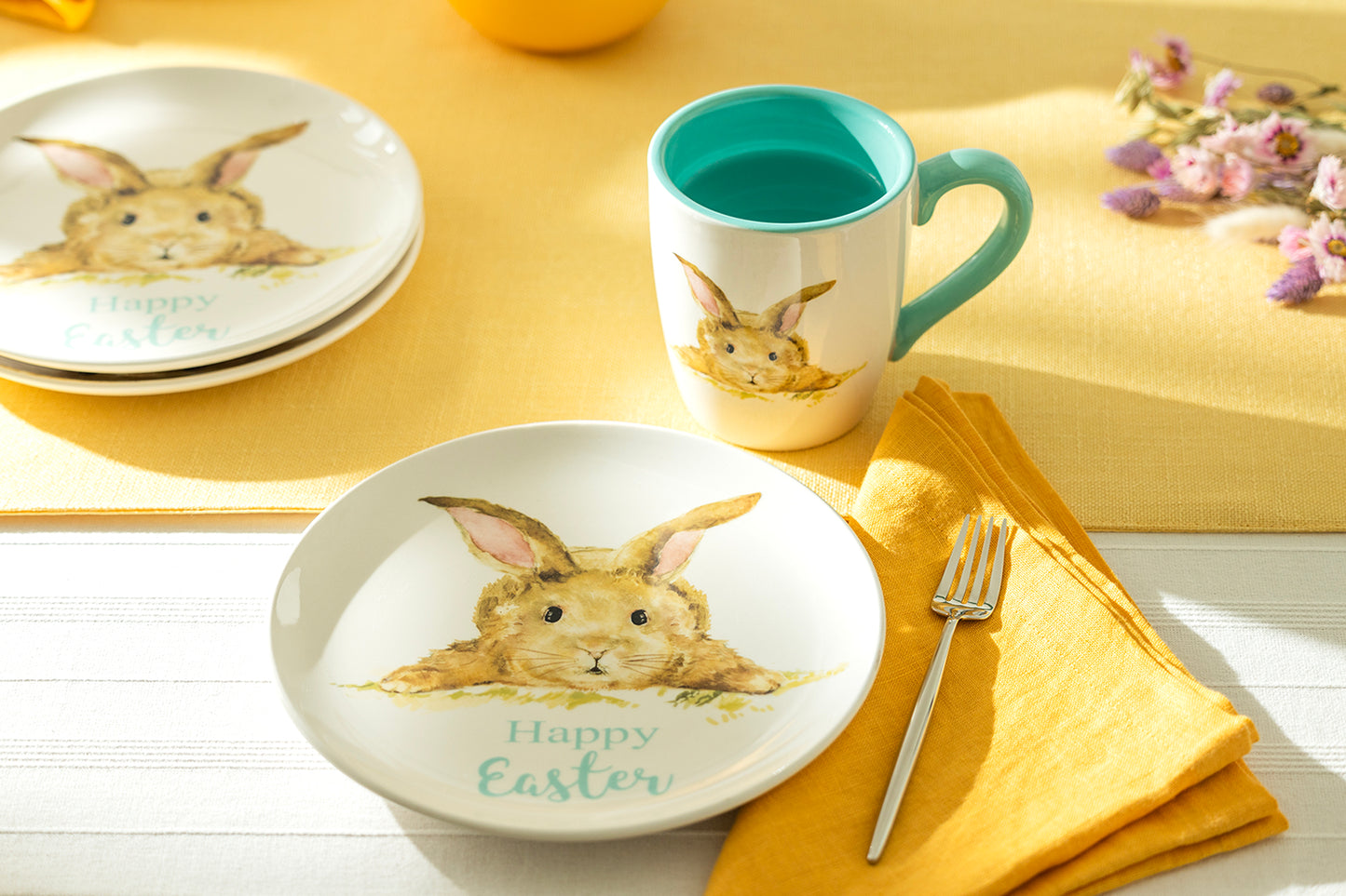 8.5" Hello Spring Happy Easter Bunny Salad/Dessert Plate