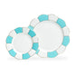 Grace Teaware Turquoise Gold Scallop Fine Porcelain Dessert / Dinner Plate