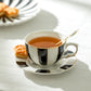 Black and White Scallop Fine Porcelain Tea Set