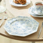 Blue Rose Octagonal Fine Porcelain Dessert/Dinner Plate