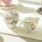 Spring Flowers with Bird Fine Porcelain Sugar & Creamer Set