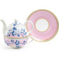 Blue Blossom Pink Fine Porcelain Tea For One Set