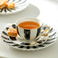 Black and White Scallop Fine Porcelain Tea Set
