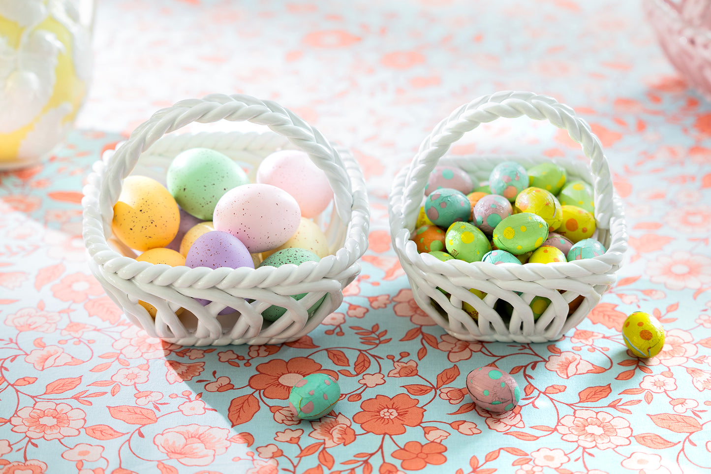 Hand Woven Easter Medium Basket - White