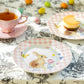 Meadow Bunny Pink Gingham Fine Porcelain Dessert Plate