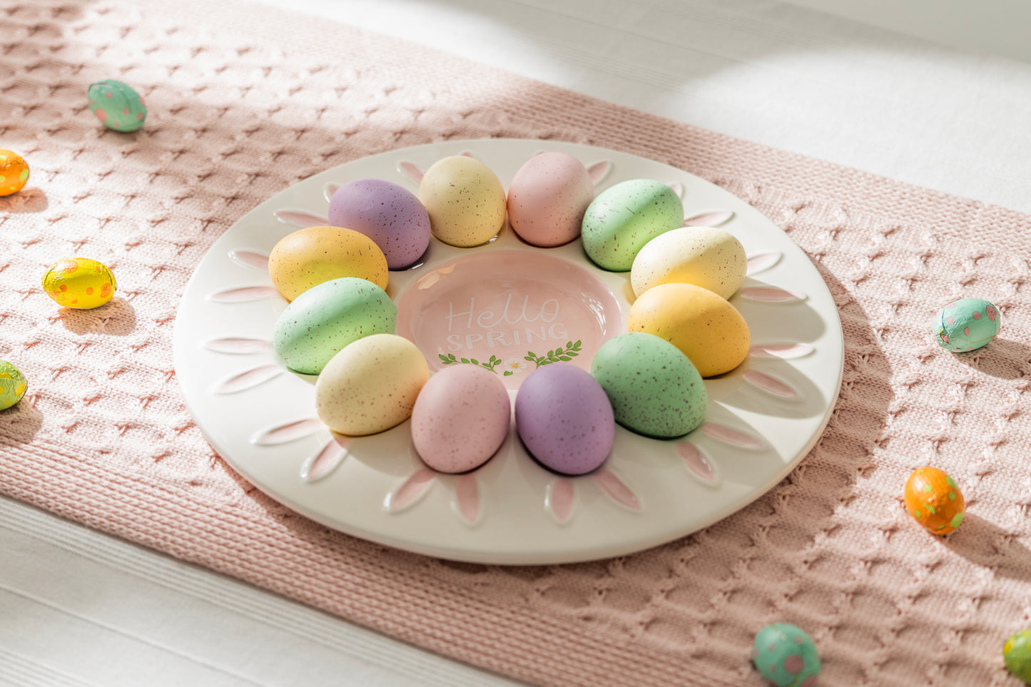 Hello Spring Bunny 12 Count Egg Platter