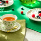 Shamrock Fine Porcelain Tea Cup and Saucer with Pierced Design