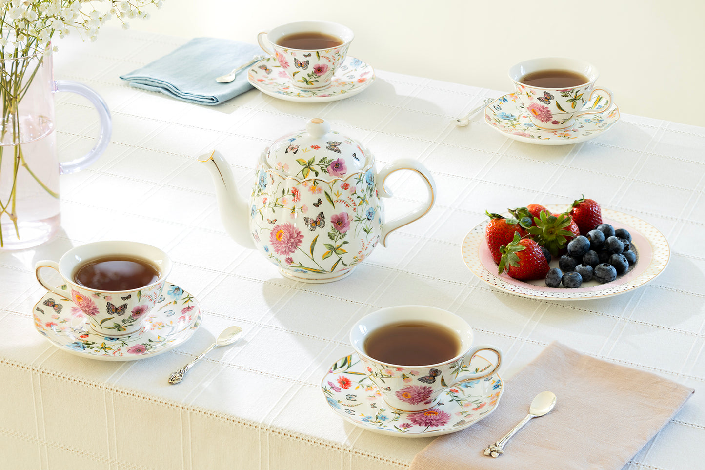 Butterfly Garden Fine Porcelain Tea Set