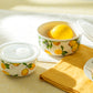 Lemon Garden Storage Bowls with Vented Lids Set of 2